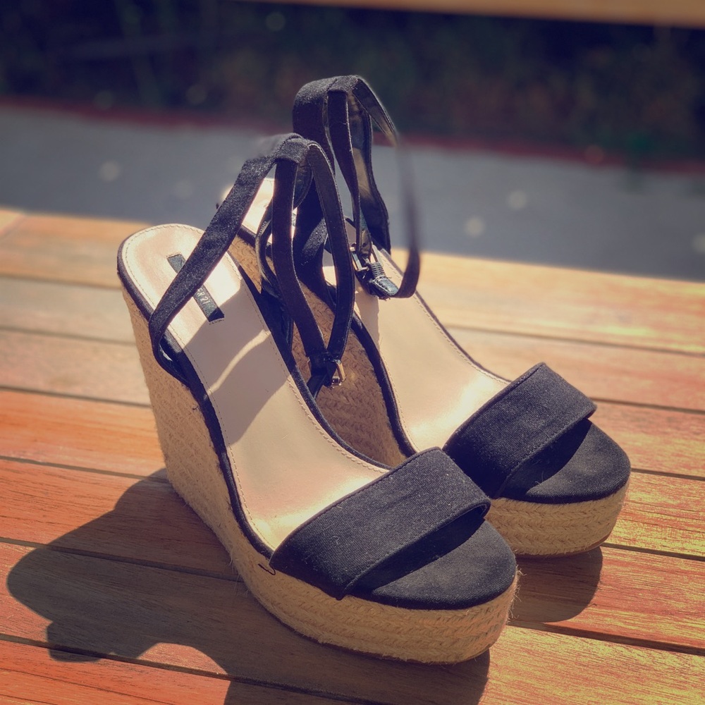 Espadrilles Cord Sandals (Black)